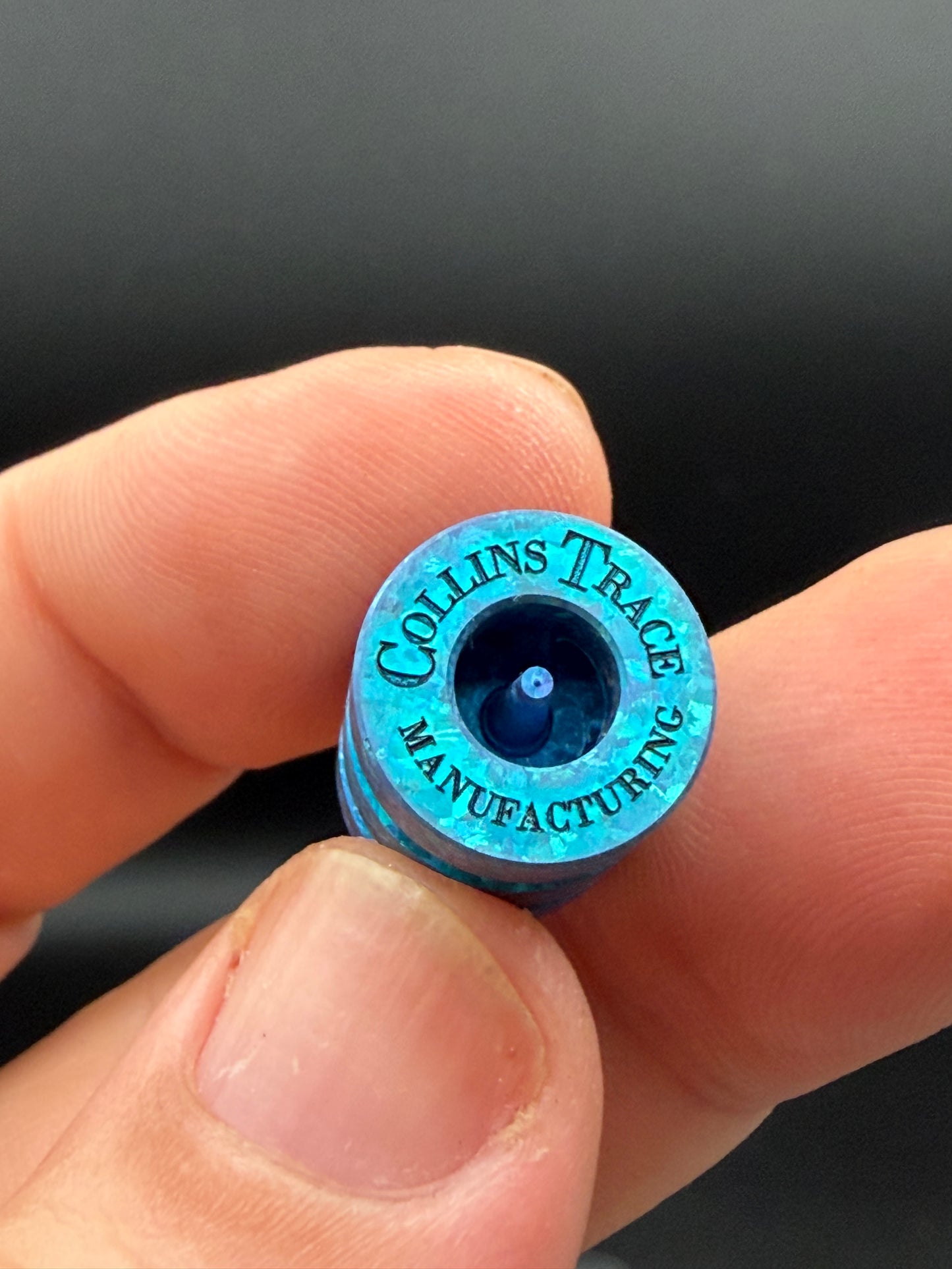 Ice Blue Crystal Titanium two line The End Bead