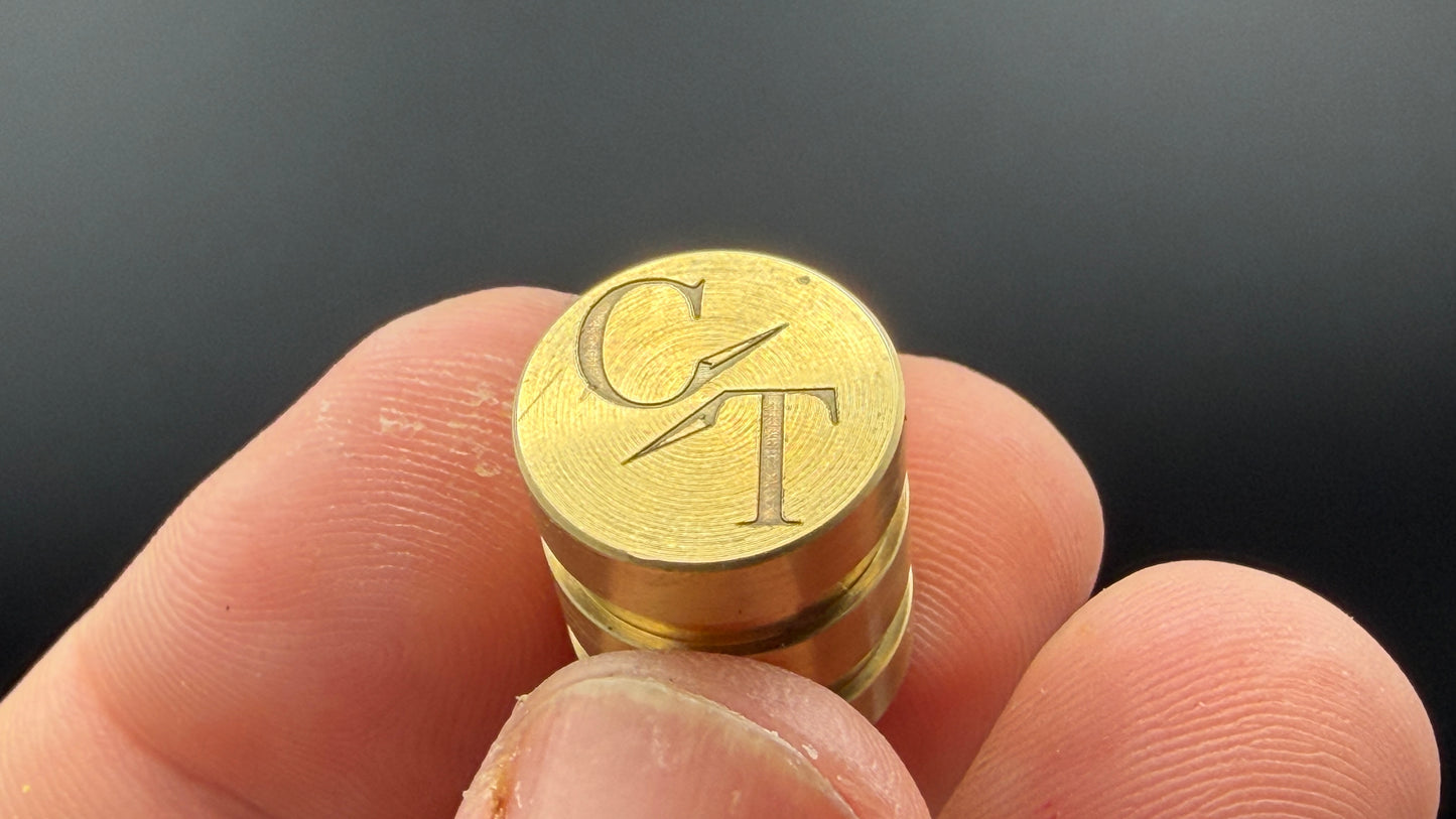 Brass Two Line with engraved logo