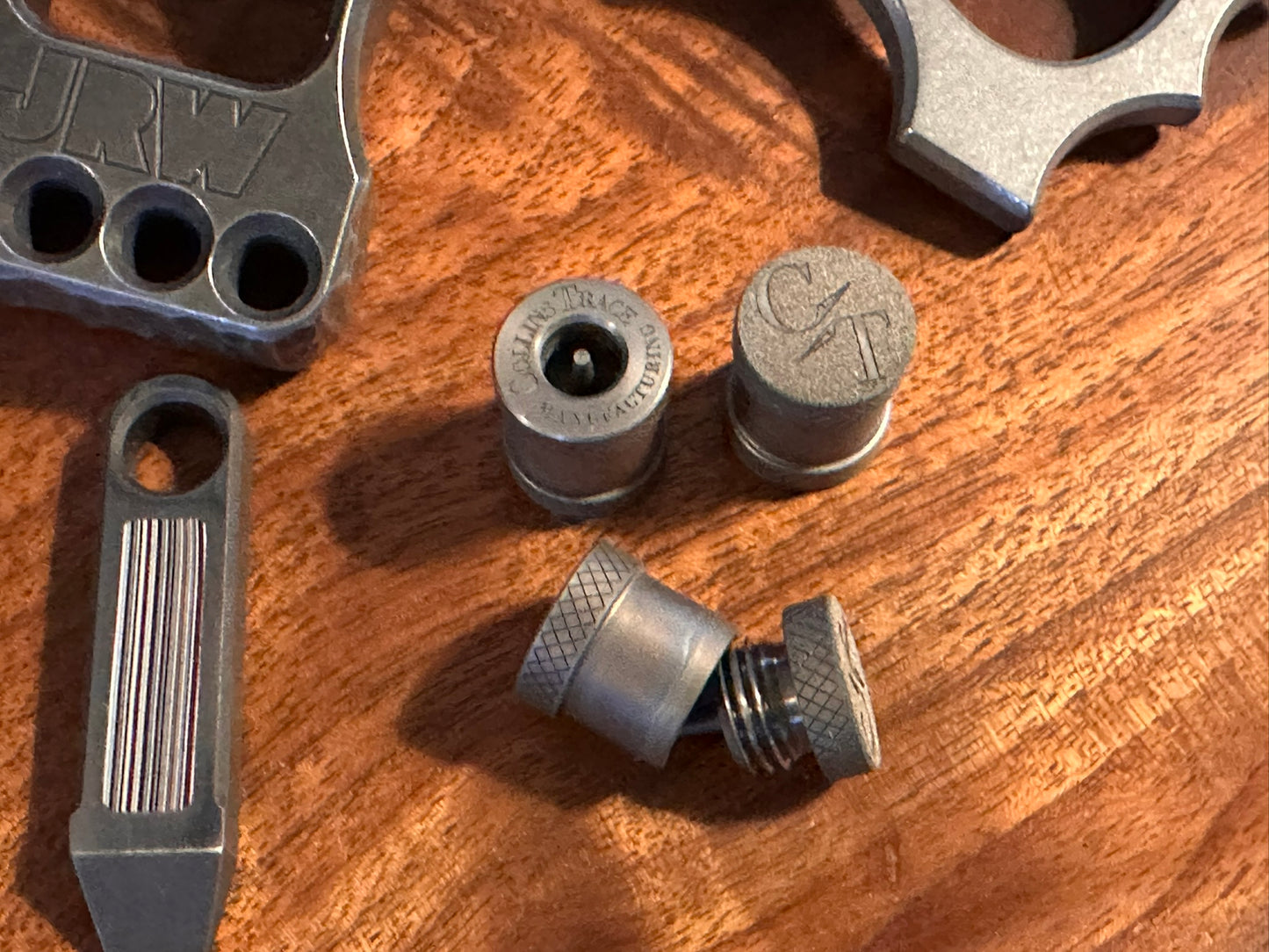 Titanium The End Bead with Knurling