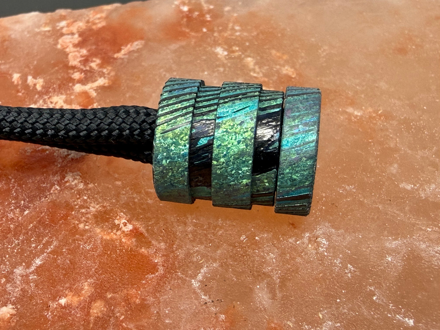 Green ZircuTi two line The End Bead