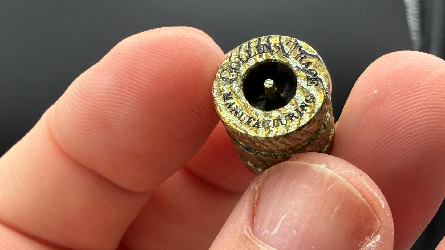 Gold Zircuti two line The End Bead