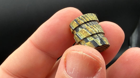 Gold Zircuti two line The End Bead