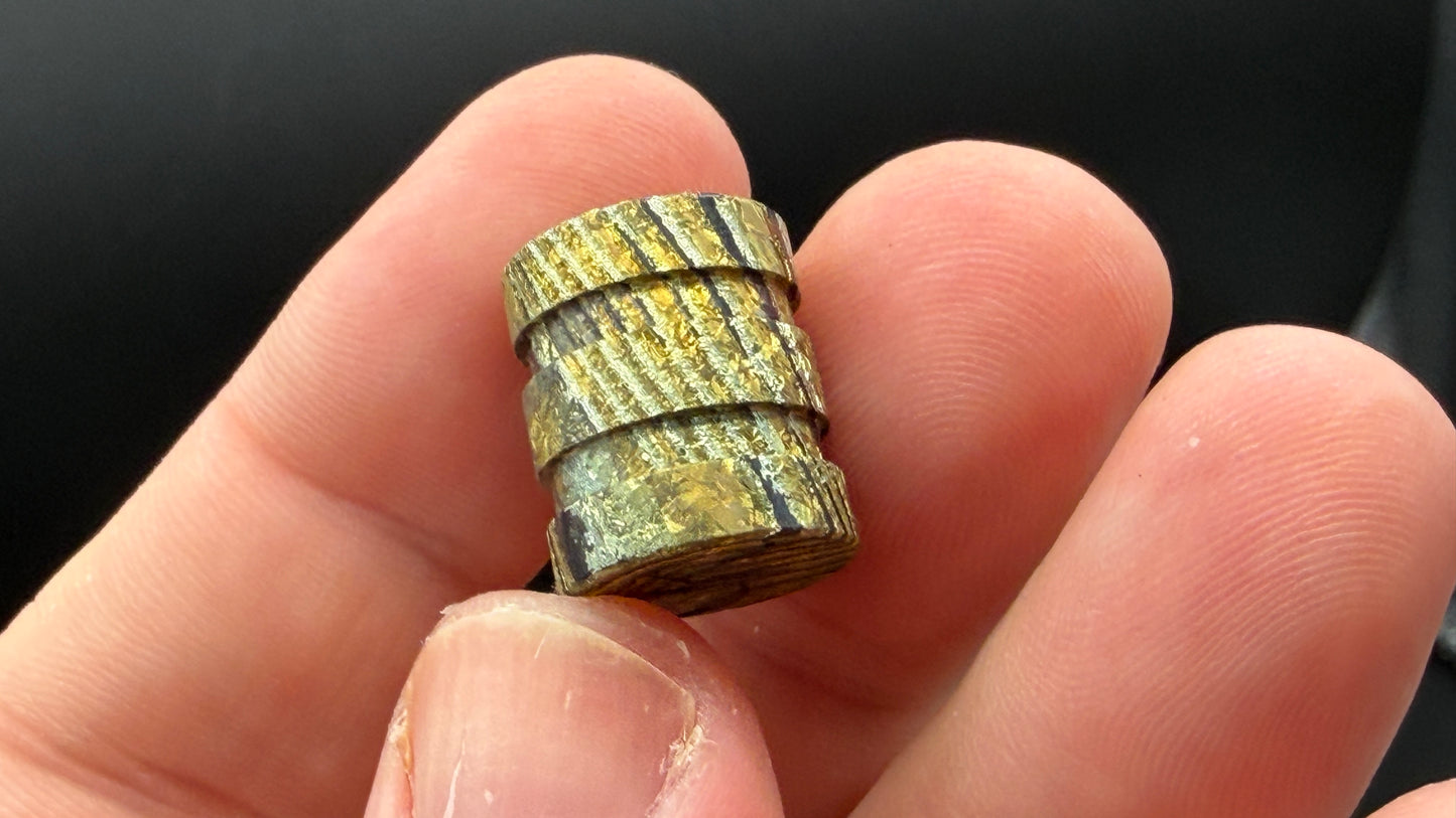 Gold Zircuti two line The End Bead