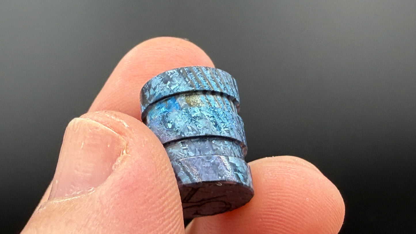 Ice Blue Zircuti two line The End Bead