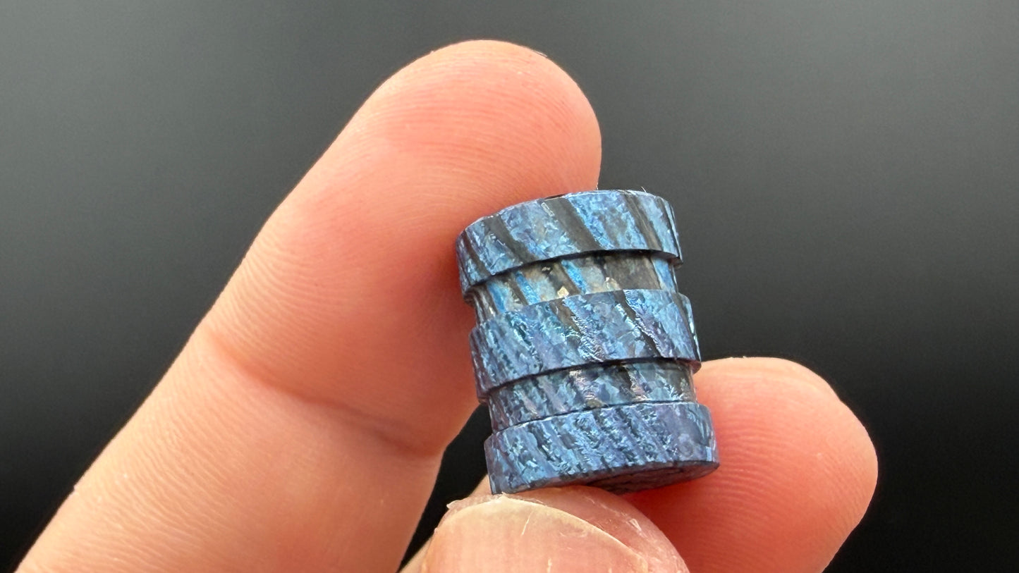Ice Blue Zircuti two line The End Bead