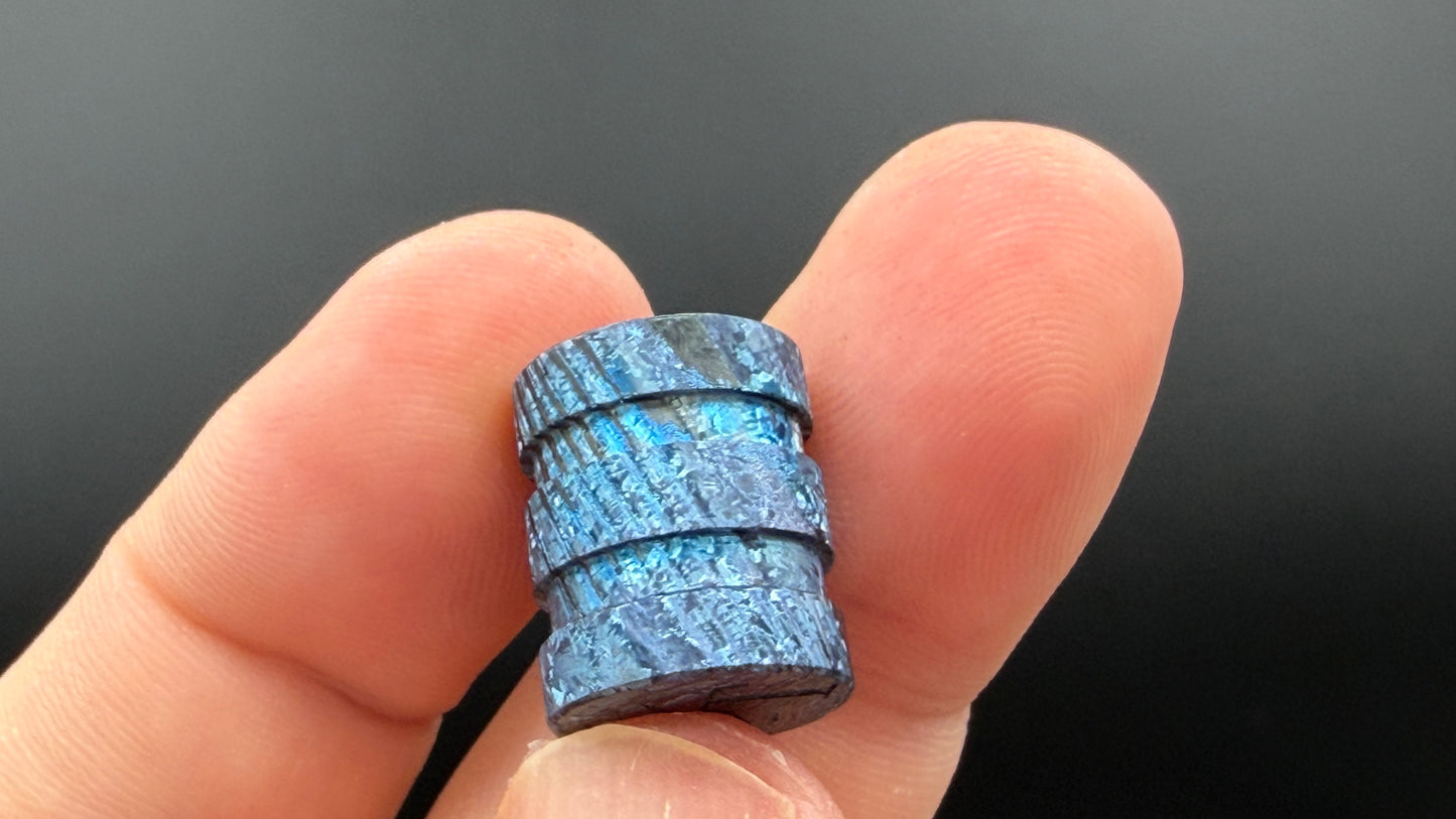 Ice Blue Zircuti two line The End Bead