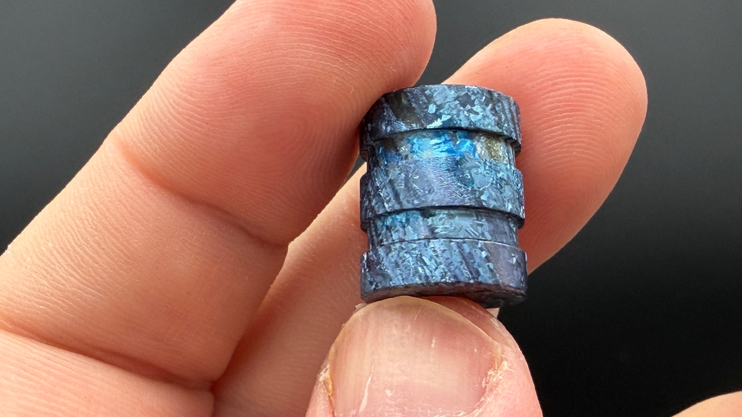 Ice Blue Zircuti two line The End Bead