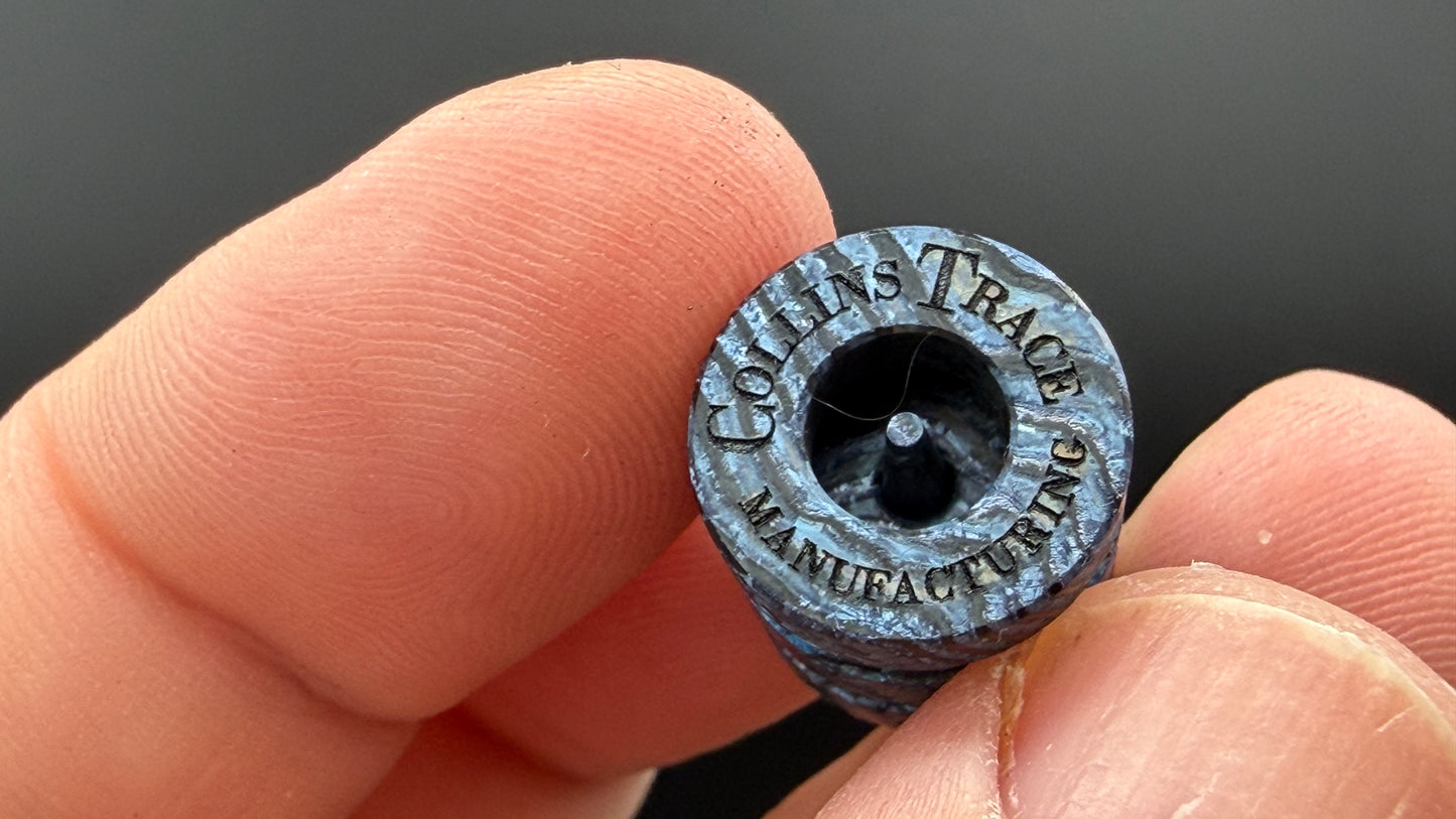 Ice Blue Zircuti two line The End Bead