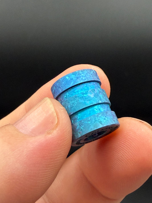 Ice Blue Crystal Titanium two line The End Bead