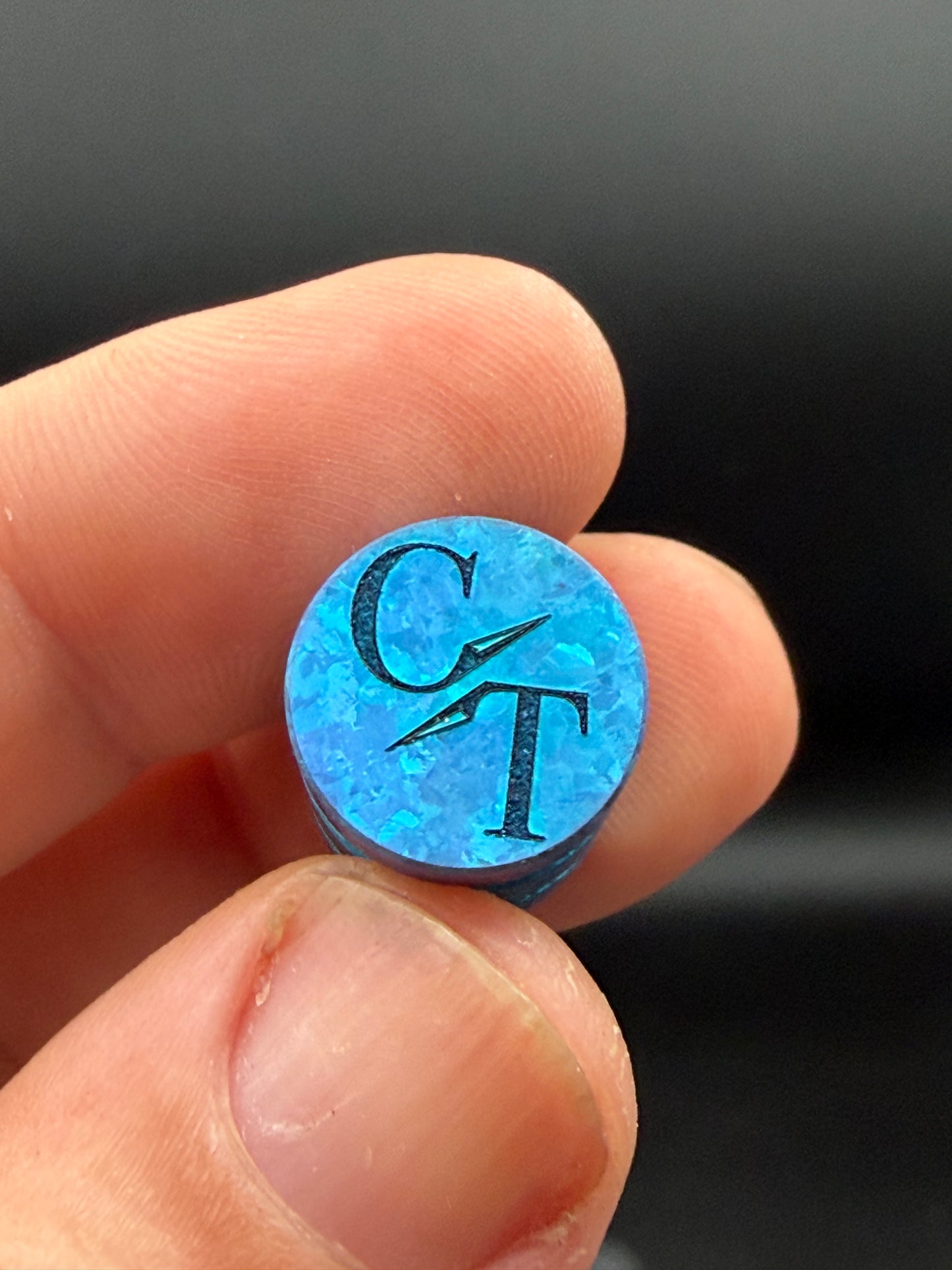 Ice Blue Crystal Titanium two line The End Bead
