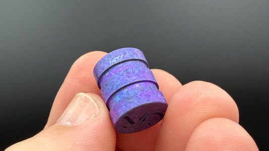 Blurple Crystal Titanium two line The End Bead