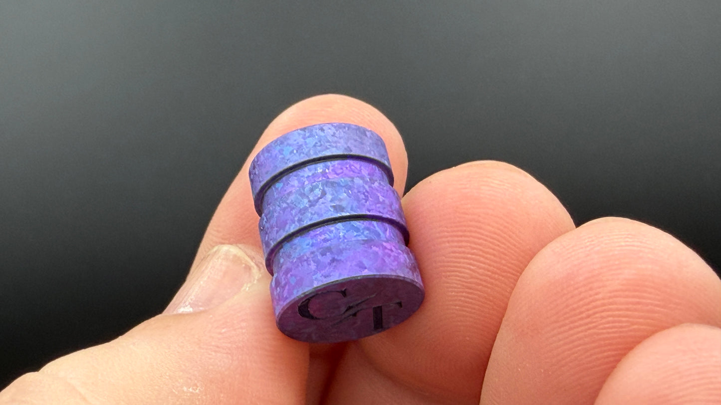 Blurple Crystal Titanium two line The End Bead