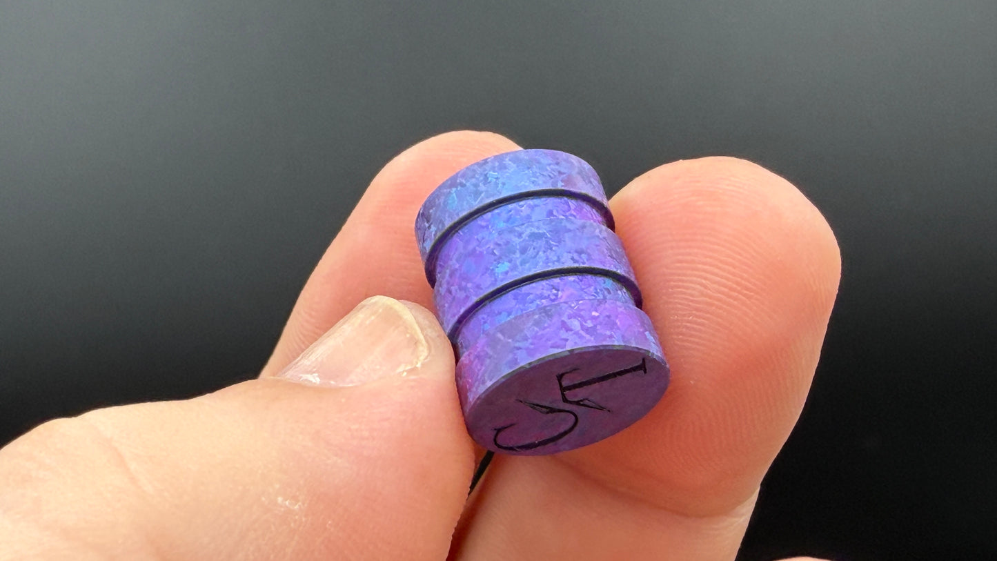 Blurple Crystal Titanium two line The End Bead