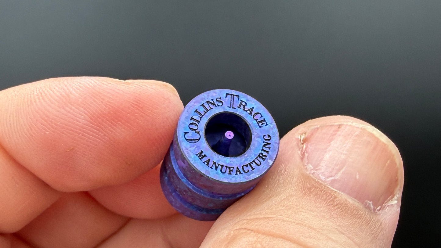 Blurple Crystal Titanium two line The End Bead