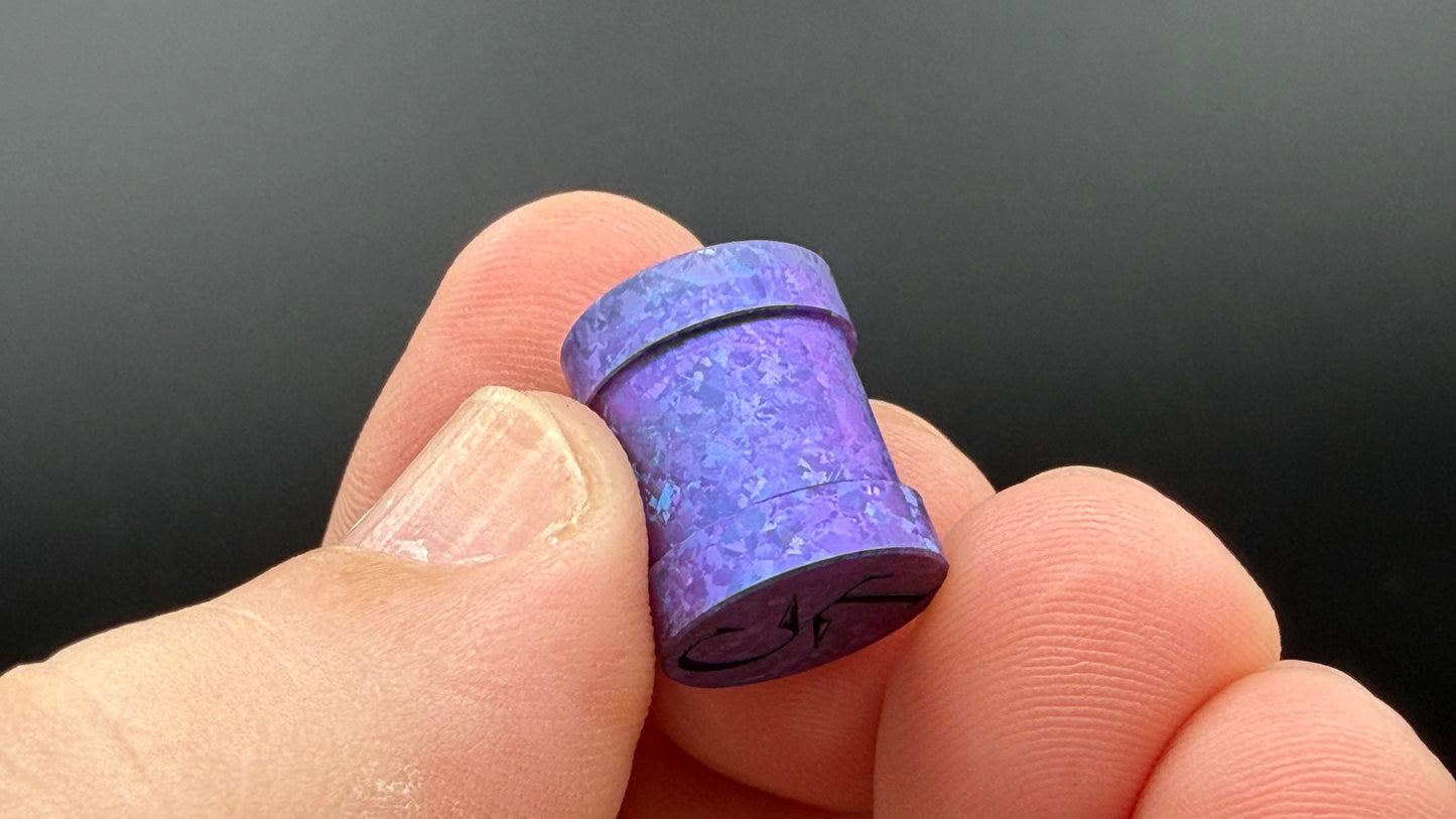 Blurple Crystal Titanium spool The End Bead