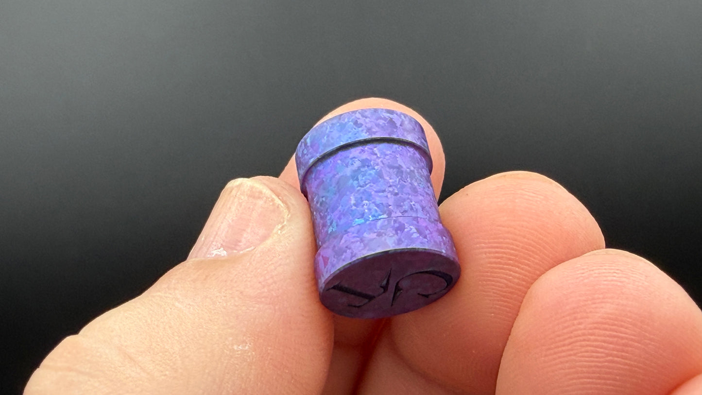 Blurple Crystal Titanium spool The End Bead