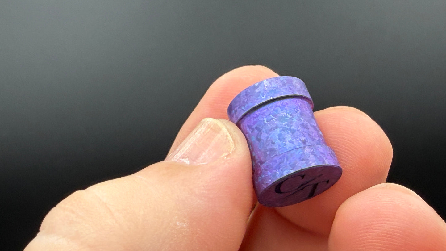 Blurple Crystal Titanium spool The End Bead