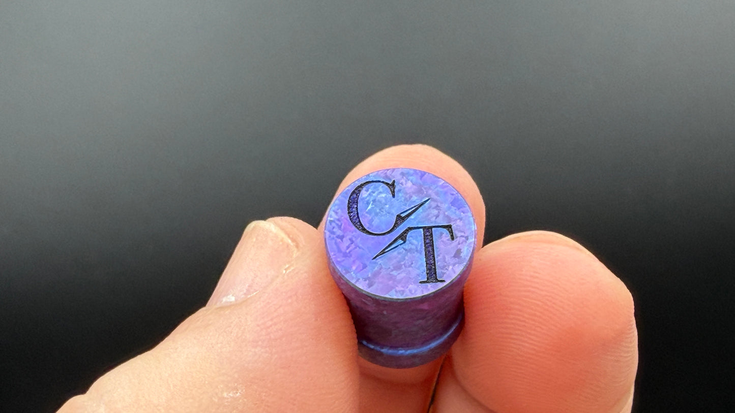 Blurple Crystal Titanium spool The End Bead