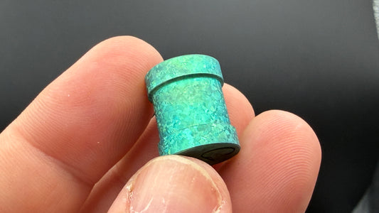 Green Crystal Titanium spool The End Bead