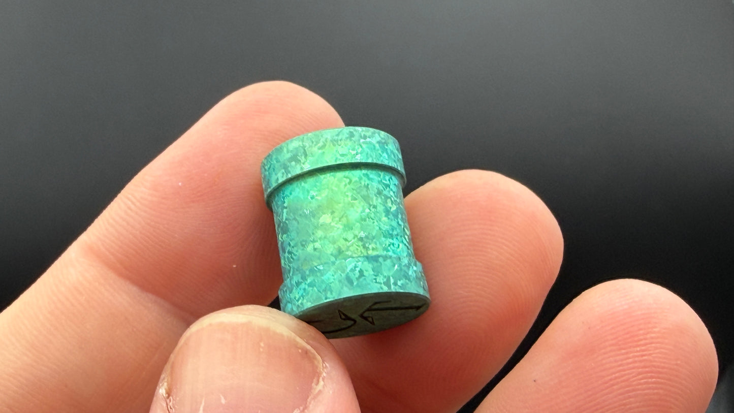 Green Crystal Titanium spool The End Bead
