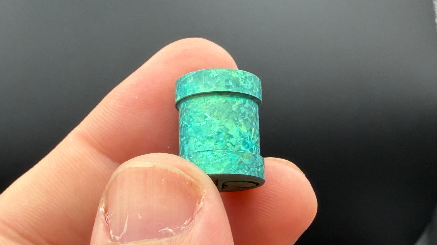 Green Crystal Titanium spool The End Bead