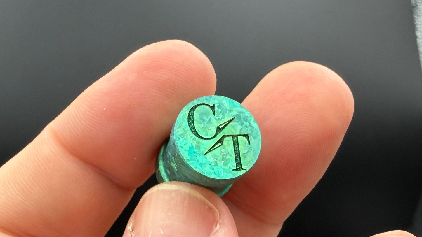 Green Crystal Titanium spool The End Bead