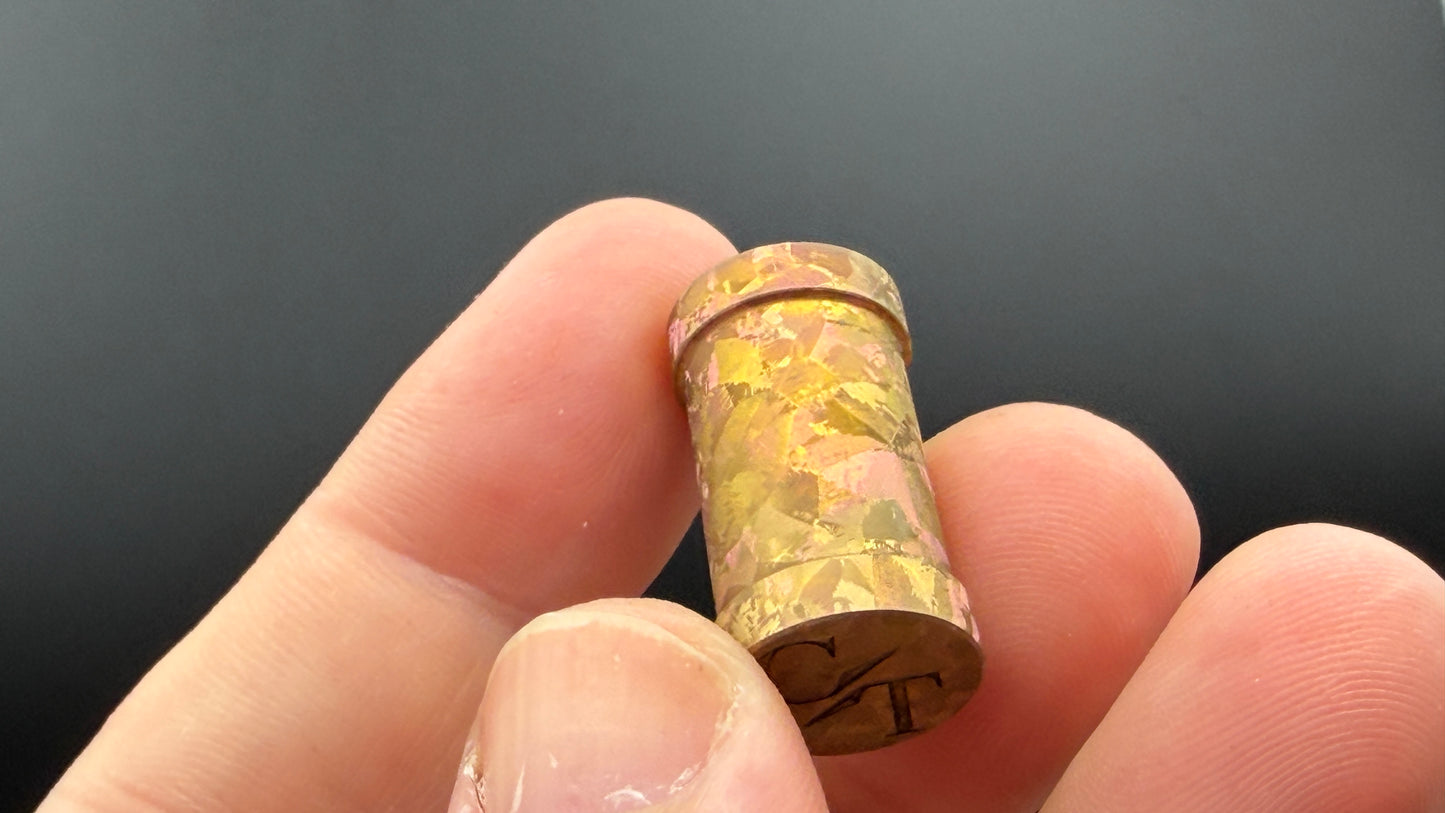 Large Crystal Orange/Rose Gold Crystal Titanium XL The End Bead