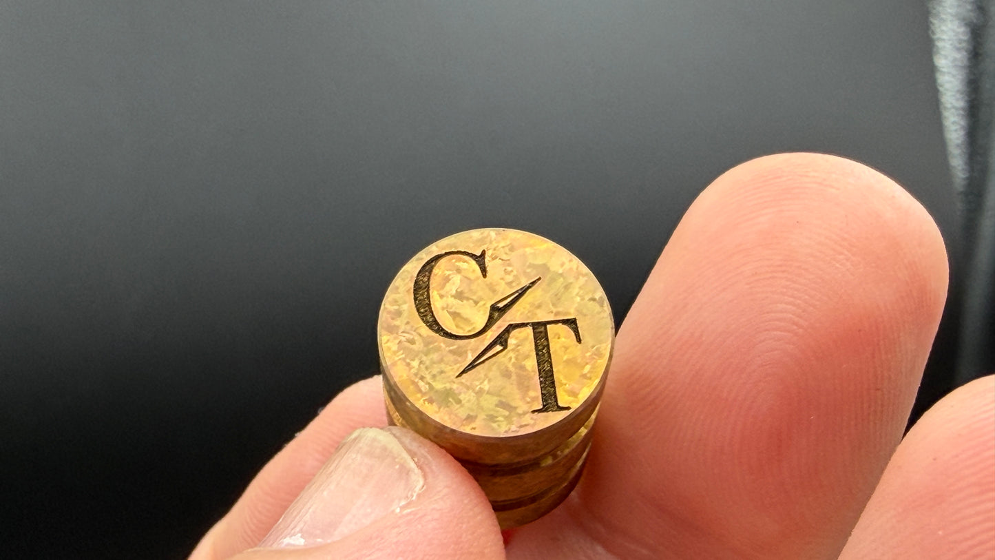 Orange to Rose Gold Crystal Titanium two line The End Bead