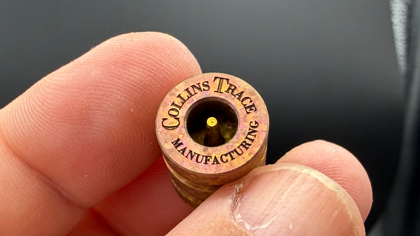 Orange to Rose Gold Crystal Titanium two line The End Bead