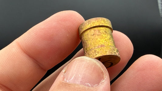 Orange to Rose Gold Crystal Titanium spool The End Bead