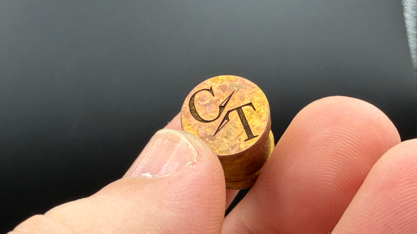 Orange to Rose Gold Crystal Titanium spool The End Bead