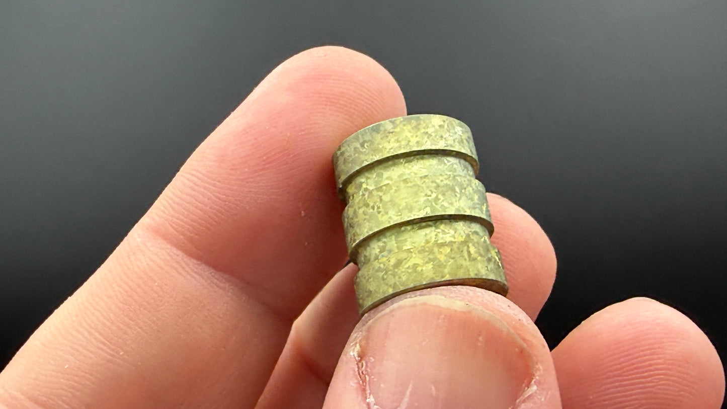Gold Crystal Titanium two line The End Bead