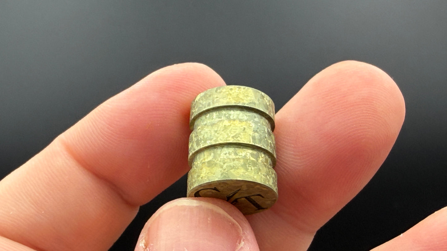 Gold Crystal Titanium two line The End Bead