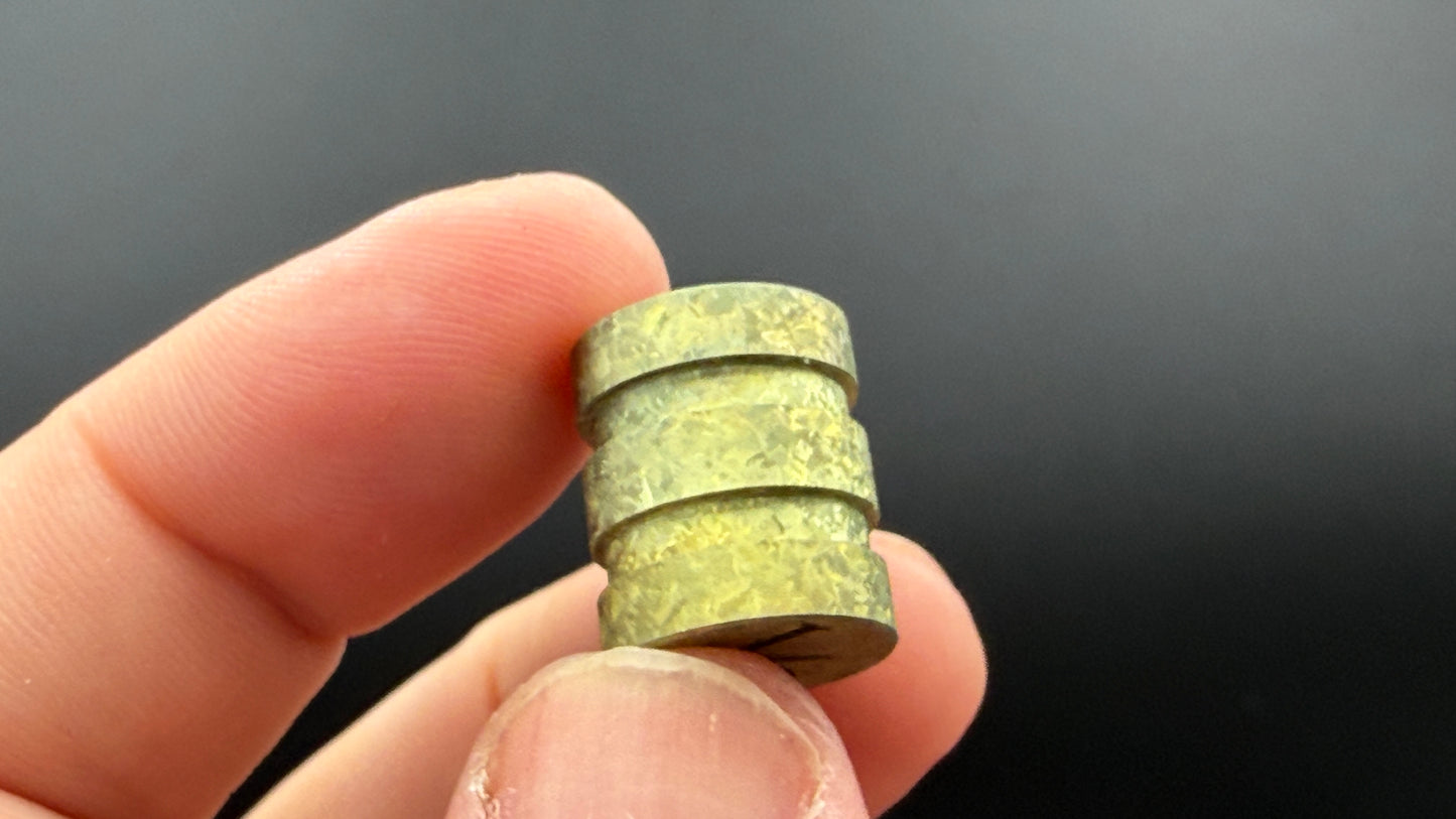 Gold Crystal Titanium two line The End Bead