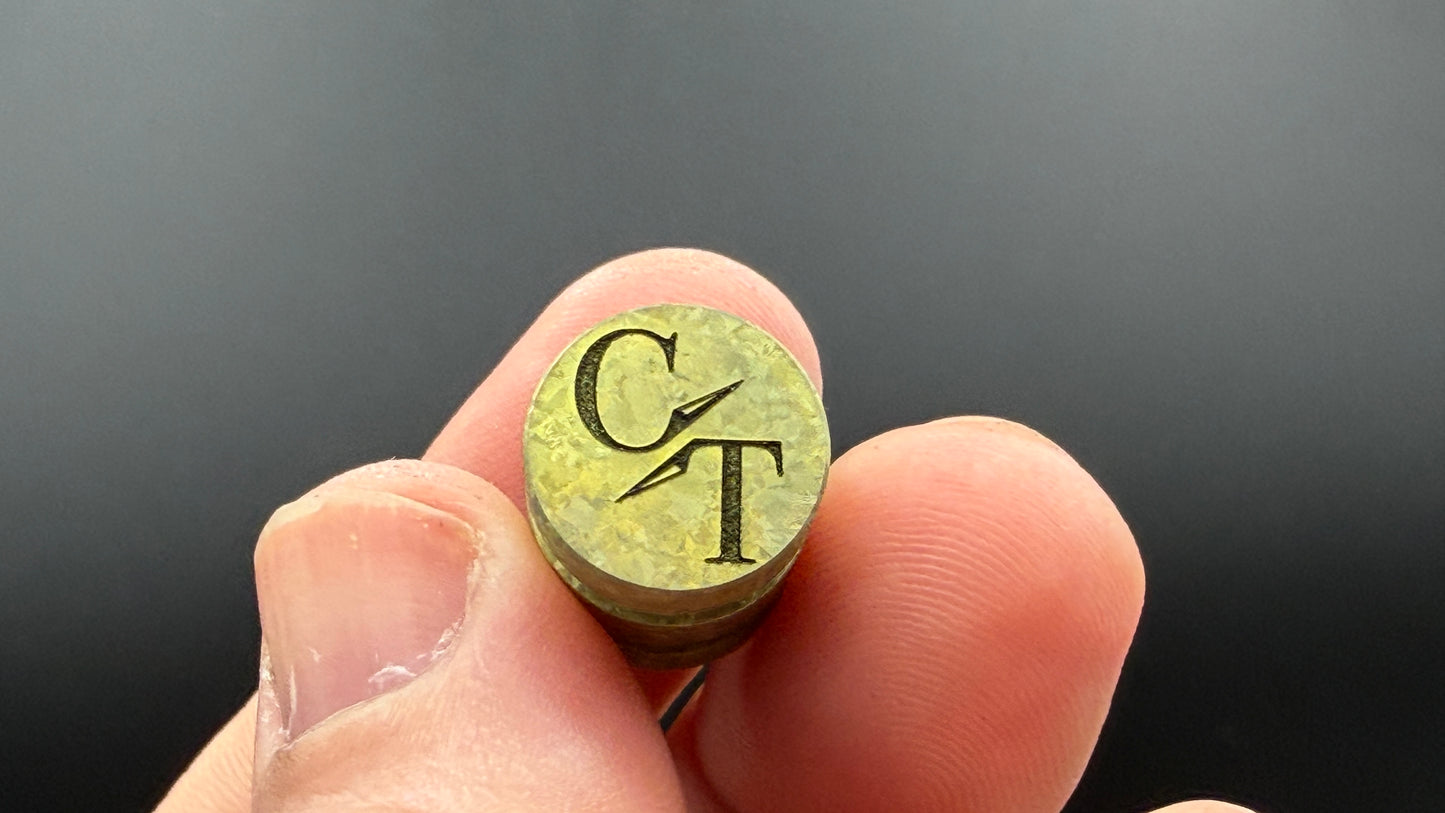 Gold Crystal Titanium two line The End Bead