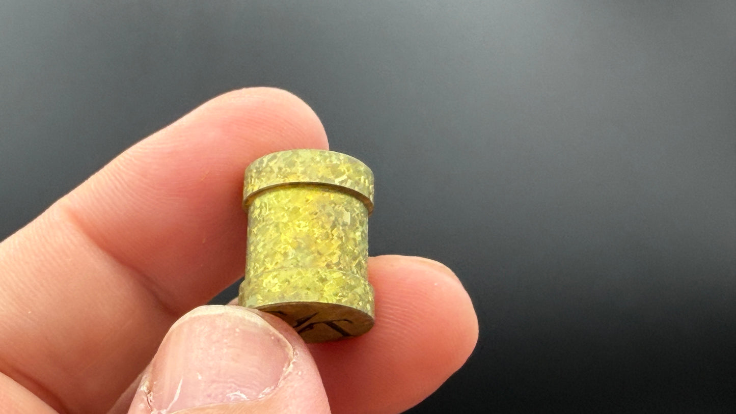 Gold Crystal Titanium spool The End Bead