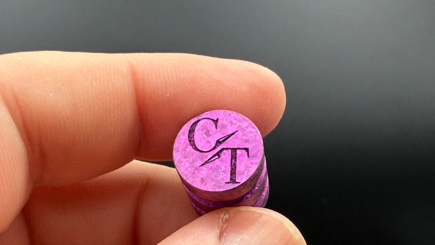 Pink Crystal Titanium two line The End Bead (Copy)
