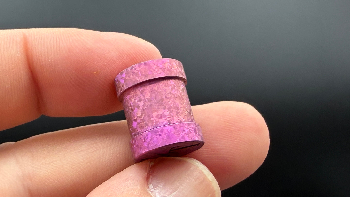 Pink Crystal Titanium spool The End Bead