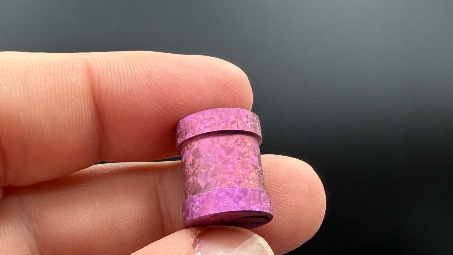 Pink Crystal Titanium spool The End Bead