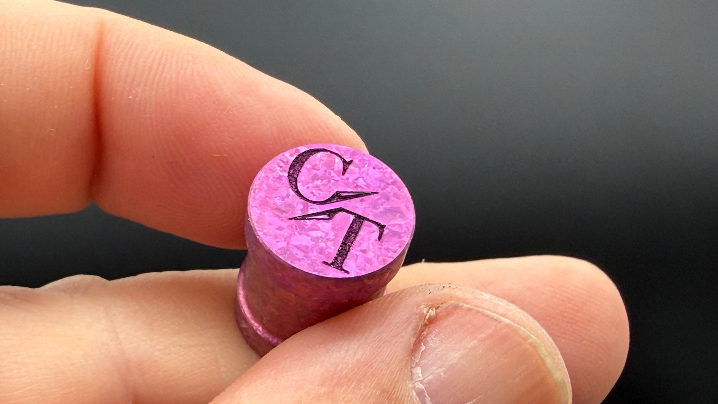 Pink Crystal Titanium spool The End Bead