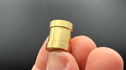 Brass spool engraved logo
