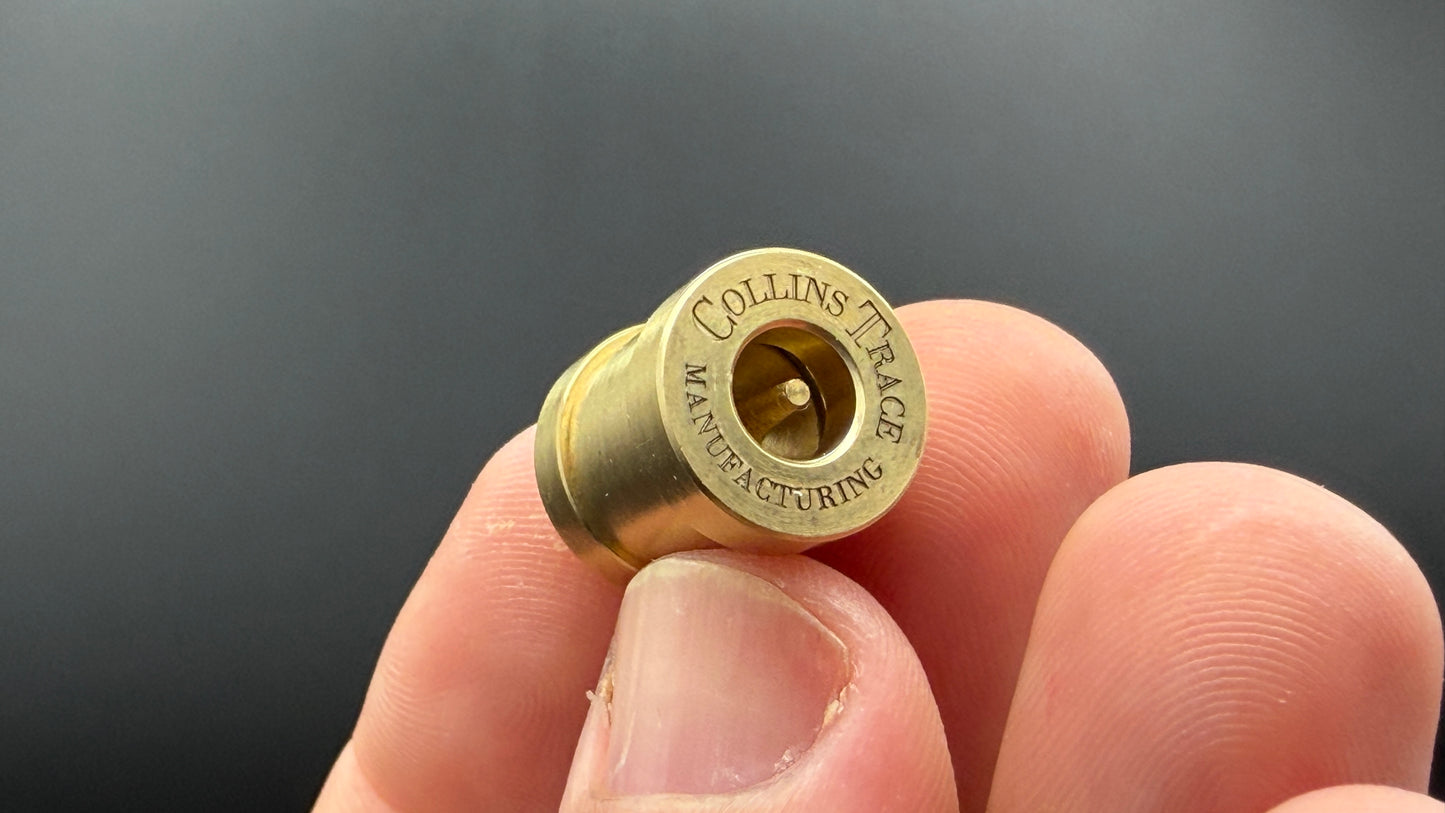 Brass spool engraved logo