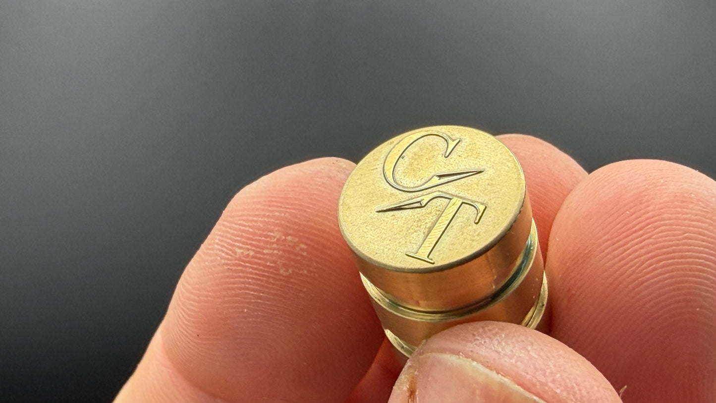 Brass Two Line with raised logo