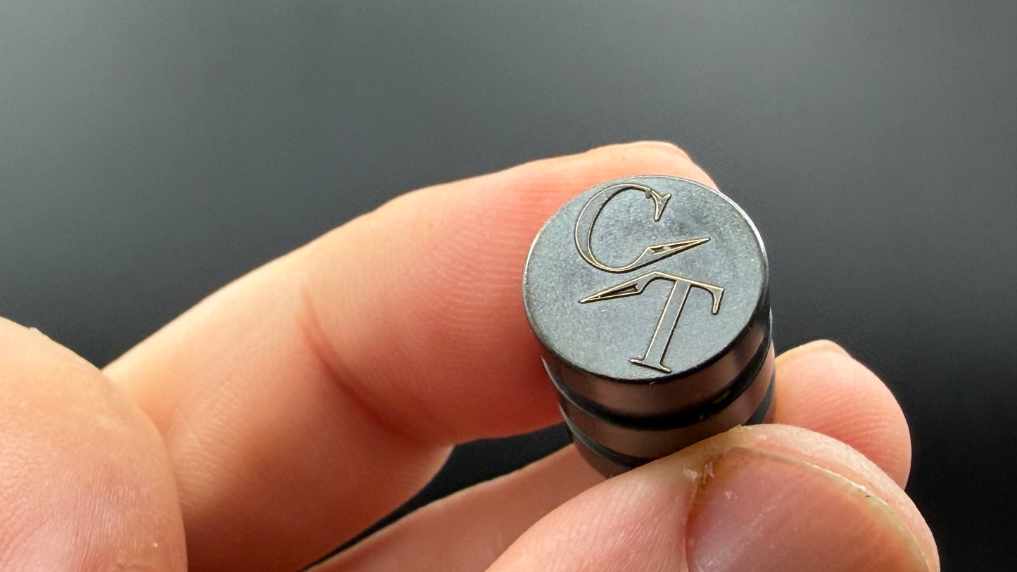 Antique Brass Two Line with raised logo