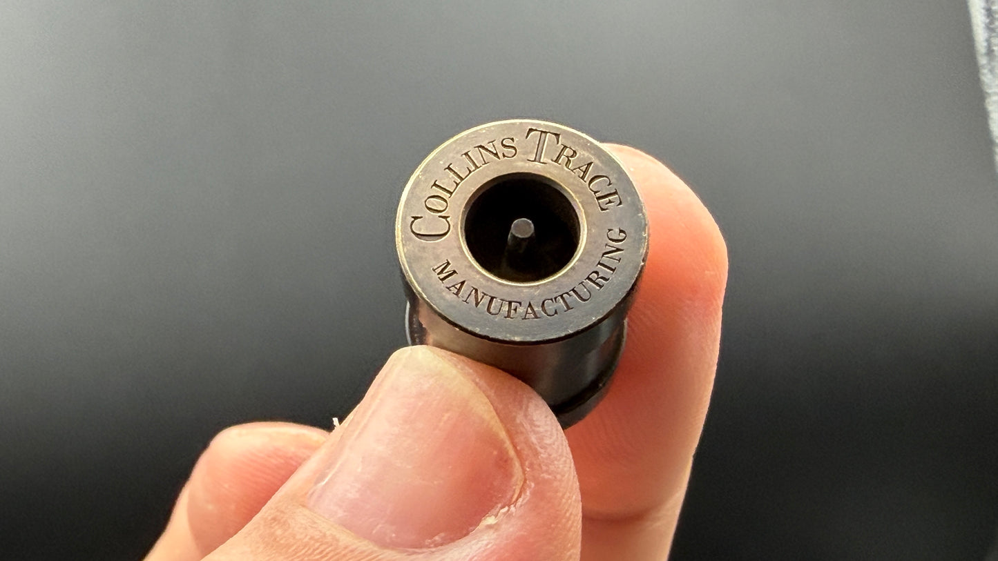 Antique Brass spool engraved logo
