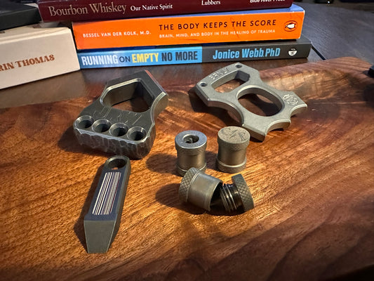 Titanium The End Bead with Knurling