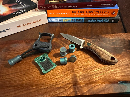 Green Titanium The End Bead with Knurling