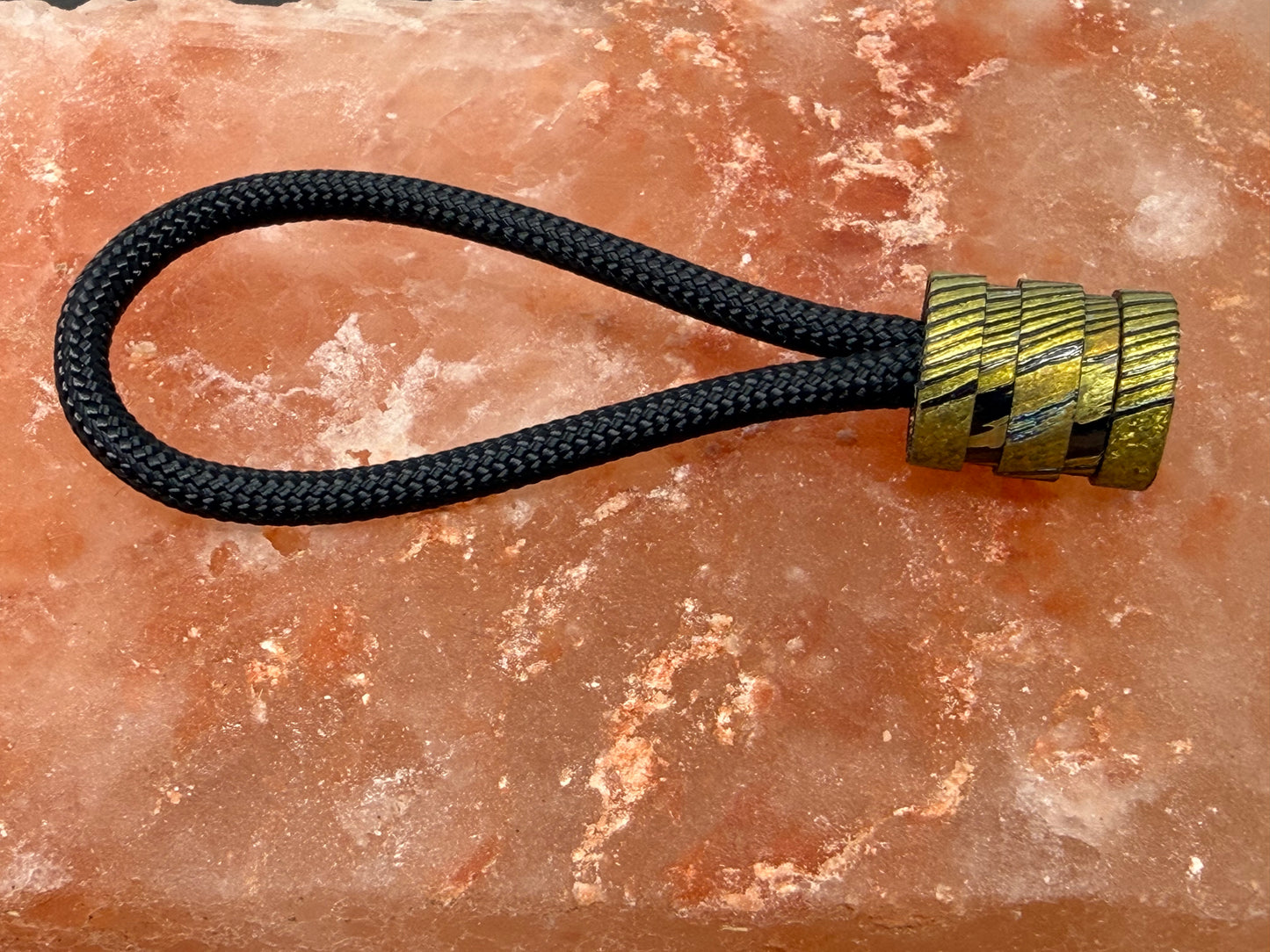 Gold Zircuti two line The End Bead