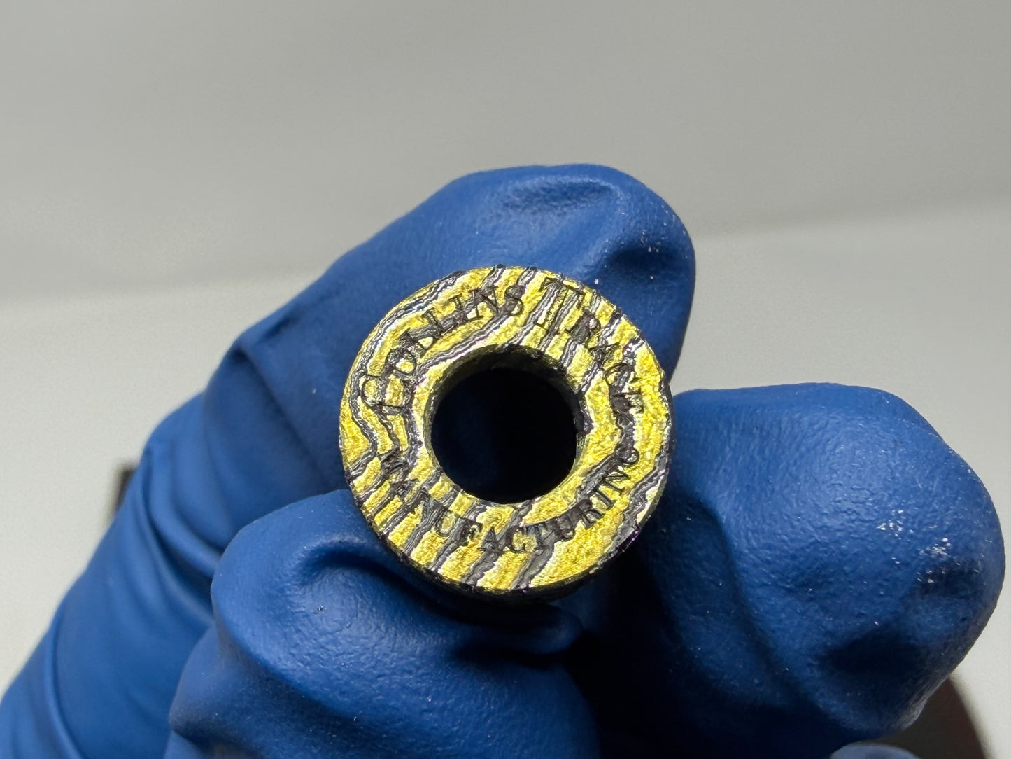 Gold Zircuti two line The End Bead