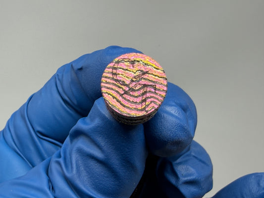Pink Zircuti two line The End Bead
